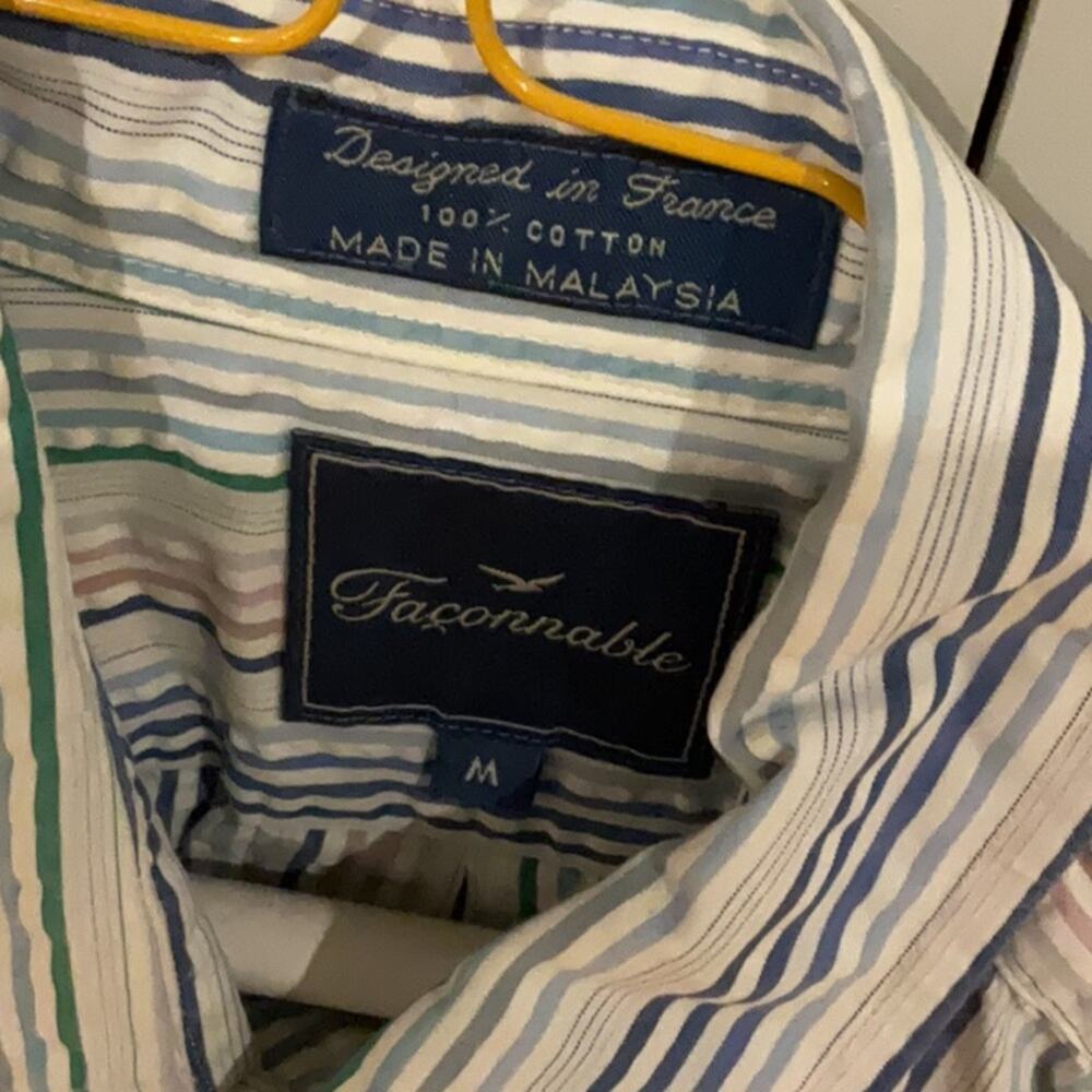 Faconnable Multicolor Button Down Shirt With Stri… - image 5